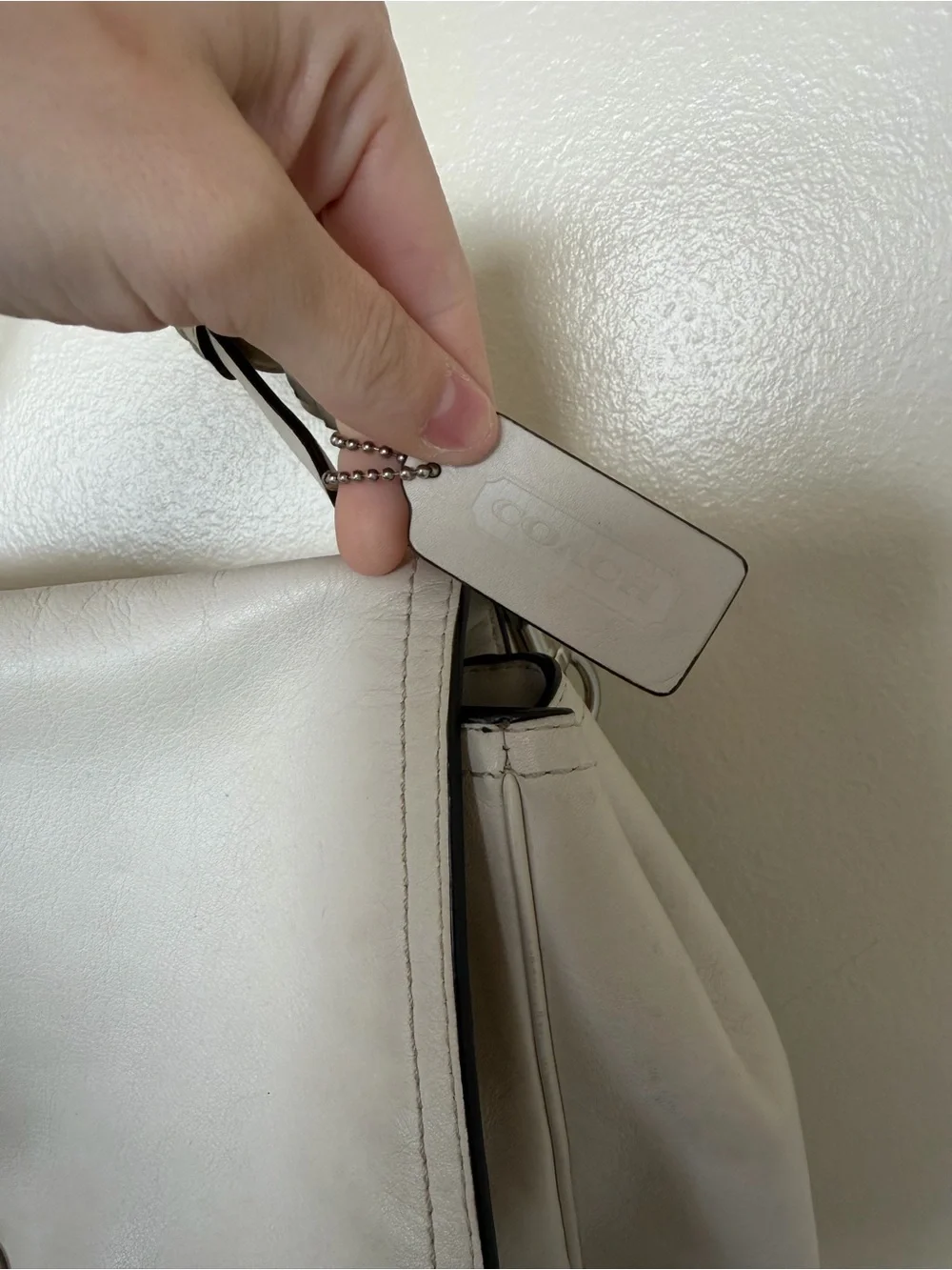 COACH Vintage Legacy Romy Vanilla Leather Convertible Top Handle Crossbody Bag - Picture 3 of 14